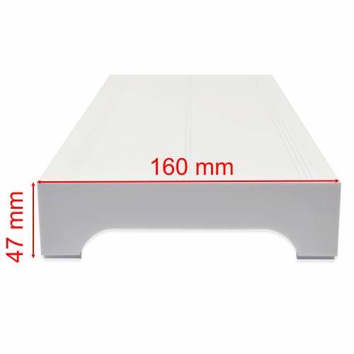 Nóżkozaślepki PEŁNE do profilu aluminiowego 160mm BIAŁE nóżki komplet - wysokość 47 mm - PCV - 2szt